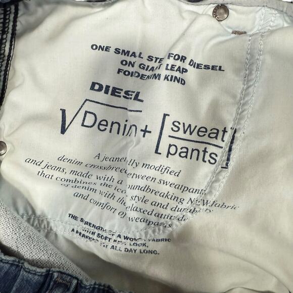 DIESEL Krooley-Ne Stretch 0674Y Jogg Jeans Men's W36 Blue Zip Stretch Sweatpants - Picture 7 of 16